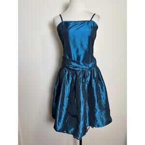 Amy Byer VTG Party Dress Girls Size 16 Blue Gold Sparkle Dance Social Occasion